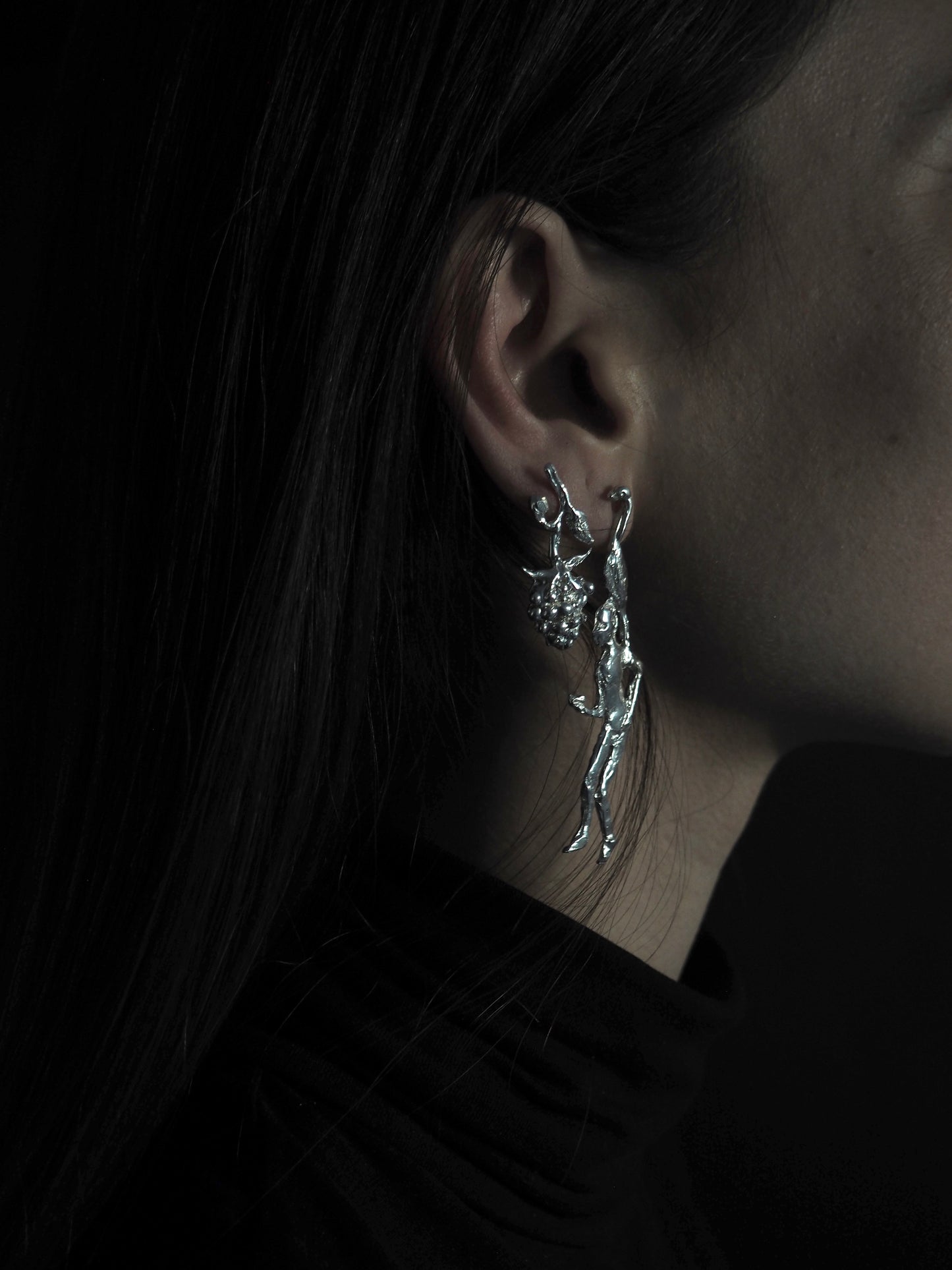 Pendiente/ Broche Pájaros en la Cabeza