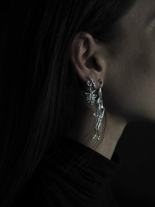 Pendiente/ Broche Pájaros en la Cabeza