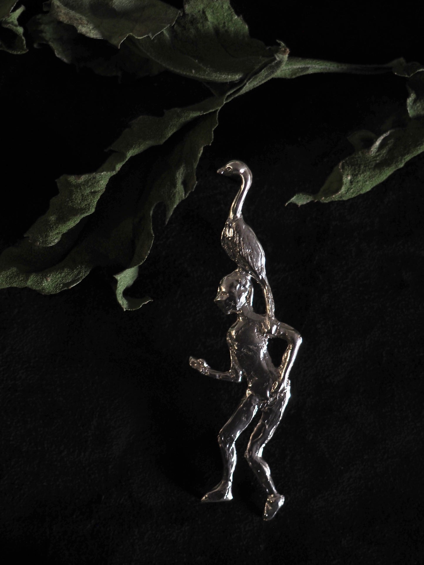 Pendiente/ Broche Pájaros en la Cabeza