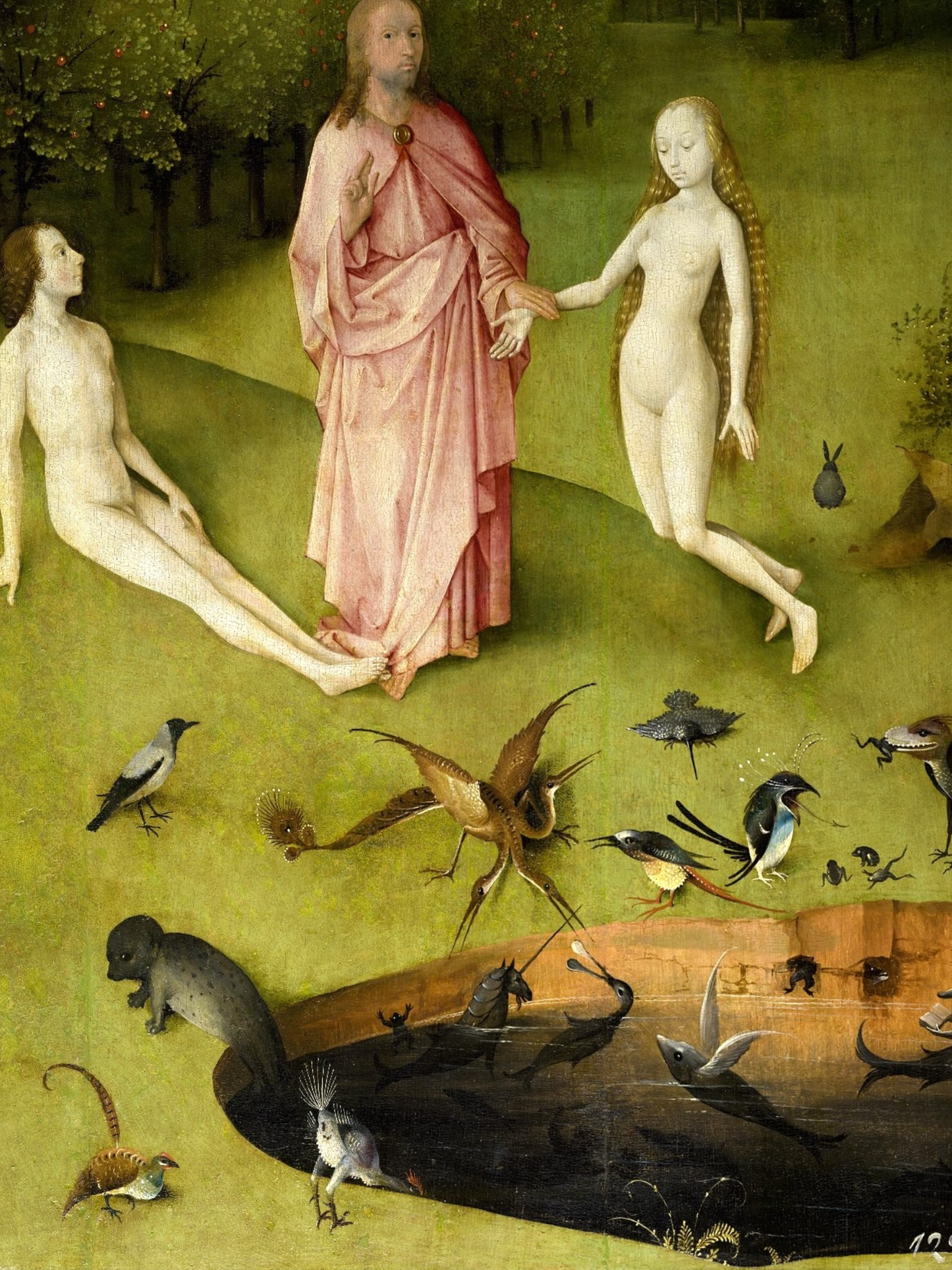 Pendiente/ Broche Pájaro tres cabezas